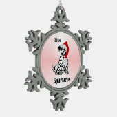 WeihnachtsDalmatiner Personalisiert Schneeflocken Zinn-Ornament (Links)
