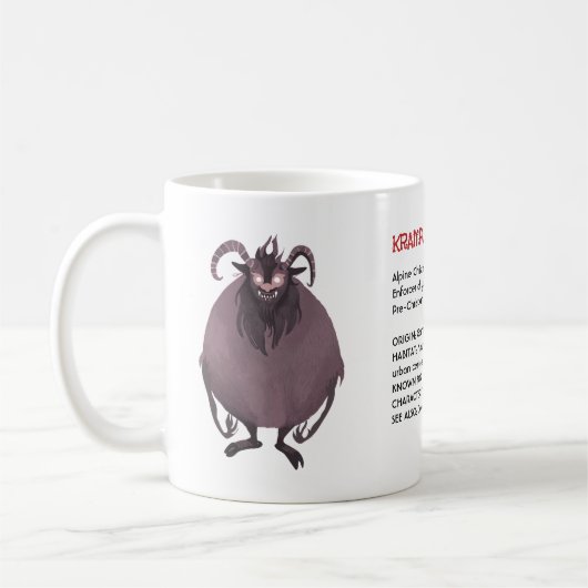 Weihnachtsdämon Krampus Wörterbuch Kunst Kaffeetasse (Links)