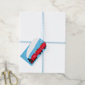 Weihnachtsdampf-Zug im Schnee Geschenkanhänger (Mit Garn)