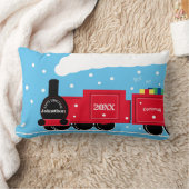 Weihnachtsdampf-Zug im Schnee Lendenkissen (Decke)