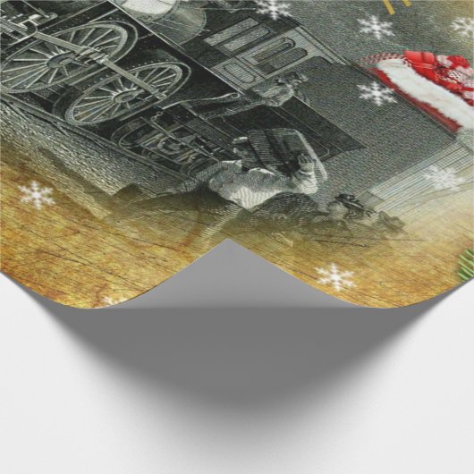 WeihnachtsDampfzug Geschenkpapier (Ecke)