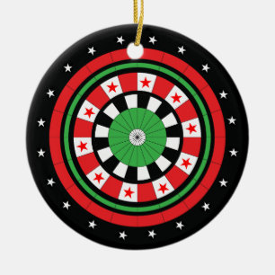 WeihnachtsDartboard Keramik Ornament