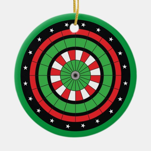 Weihnachtsdartboard Keramikornament (Vorne)