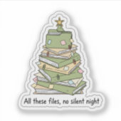 Weihnachtsdateien-Baum-Aufkleber Aufkleber (Vorderseite)
