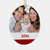 Weihnachtsdatierte Foto-Verzierung Keramik Ornament (Rechts)