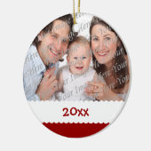 Weihnachtsdatierte Foto-Verzierung Keramik Ornament (Links)