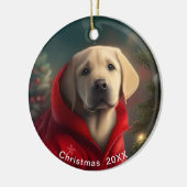 Weihnachtsdatum oder Foto hinzufügen Keramik Ornament (Links)
