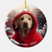 Weihnachtsdatum oder Foto hinzufügen Keramik Ornament (Hinten)