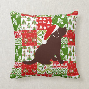 Weihnachtsdecke Chocolate Labrador Welpen Kissen