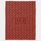 Weihnachtsdecke Elegantes Rot-Gold-Design Fleecedecke (Vorderseite)