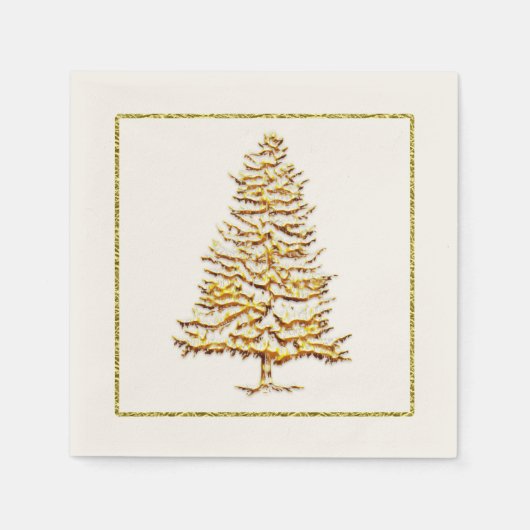 Weihnachtsdecke Imitate Goldbaum und Kontur Serviette (Vorderseite)