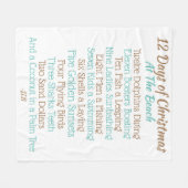 Weihnachtsdecke mit Gedicht 12 Tage Weihnachten Fleecedecke (Vorderseite (Horizontal))