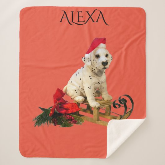 Weihnachtsdecke mit individuelle Name. Sherpadecke (Vorderseite)