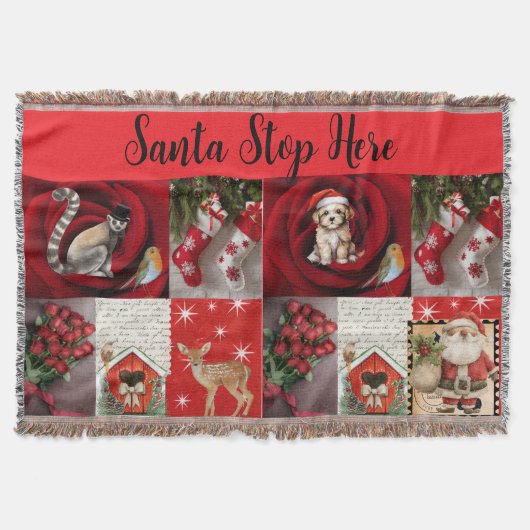 Weihnachtsdecke - Santa Halt Hier Decke (Vorderseite)
