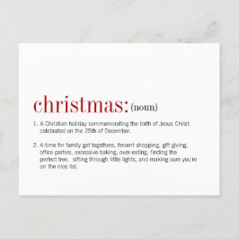 Weihnachtsdefinition Feiertagspostkarte