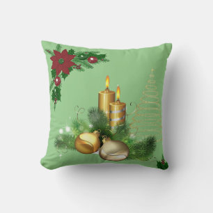 Weihnachtsdeko-Kissen, Weihnachtskerze Kissen