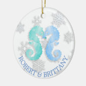 Weihnachtsdekor an der Küste Personalisiertes Seep Keramik Ornament (Links)