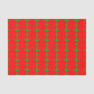 Weihnachtsdekor an der roten und grünen Küste Seidenpapier