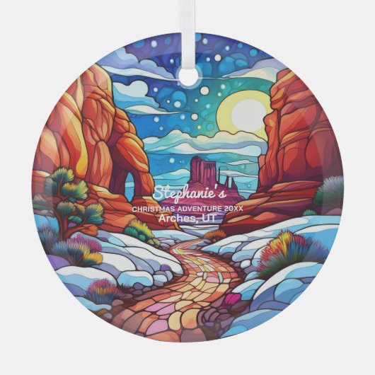 Weihnachtsdekor Arches Nationalpark Utah Außenbere Ornament Aus Glas (Vorderseite)