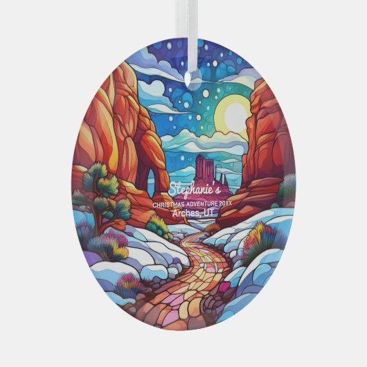 Weihnachtsdekor Arches Nationalpark Utah Außenbere Ornament Aus Glas (Vorderseite Rechts)