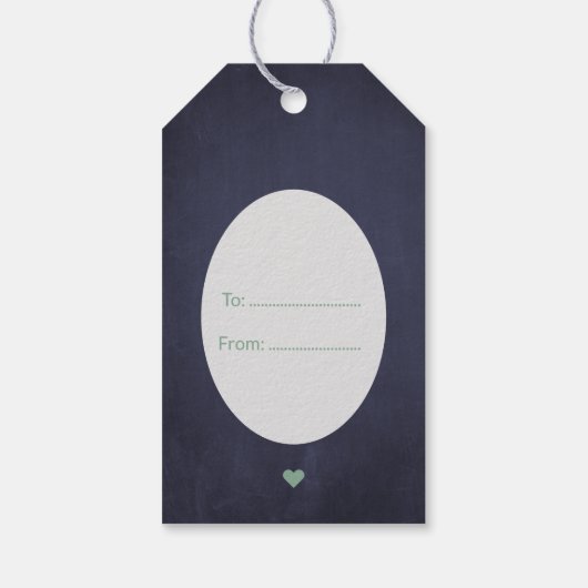 Weihnachtsdekor aus Gold und Bäume auf der Dunklen Geschenkanhänger (Rückseite)