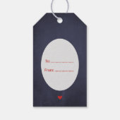 Weihnachtsdekor aus Gold und Bäume auf der Dunklen Geschenkanhänger (Rückseite)