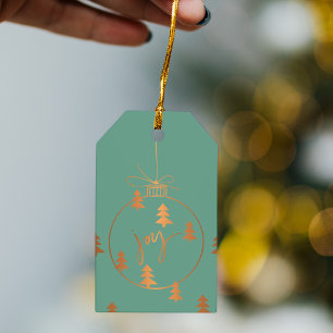 Weihnachtsdekor aus Kupfer und Weihrauchgrün aus B Geschenkanhänger