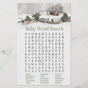 Weihnachtsdekor Baby Shower Word Search Game