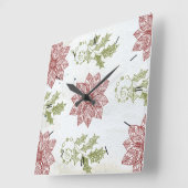 Weihnachtsdekor der Blume Quadratische Wanduhr (Winkel)