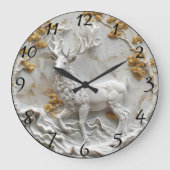 Weihnachtsdekor der Rentiere Große Wanduhr (Vorderseite)