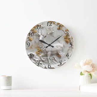 Weihnachtsdekor der Rentiere Große Wanduhr