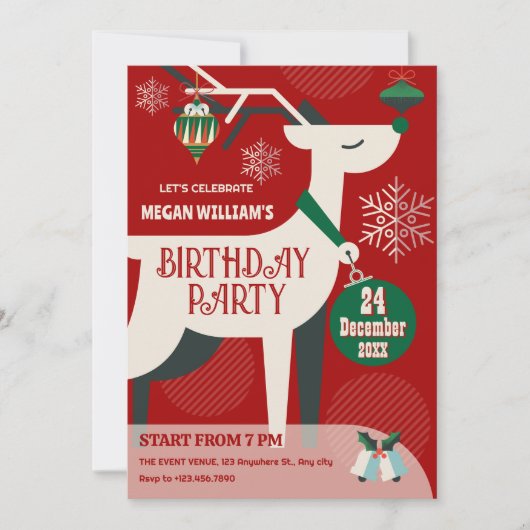 Weihnachtsdekor Einladung (Vorderseite)