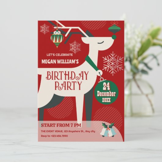 Weihnachtsdekor Einladung (Stehend Vorderseite)