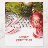 Weihnachtsdekor grün und rot weinetikett (Einzelnes Label)