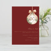 Weihnachtsdekor Hochzeitskarte Einladung (Stehend Vorderseite)