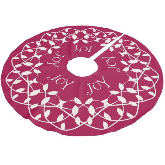 Weihnachtsdekor in Rot und Weiß Polyester Weihnachtsbaumdecke (Schrägansicht)