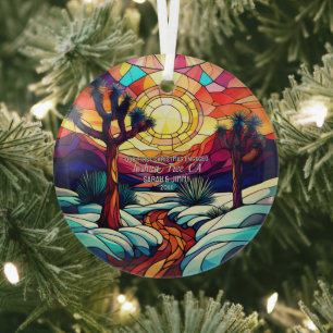 Weihnachtsdekor Joshua Tree Park Verlobtes Paar Ornament Aus Glas