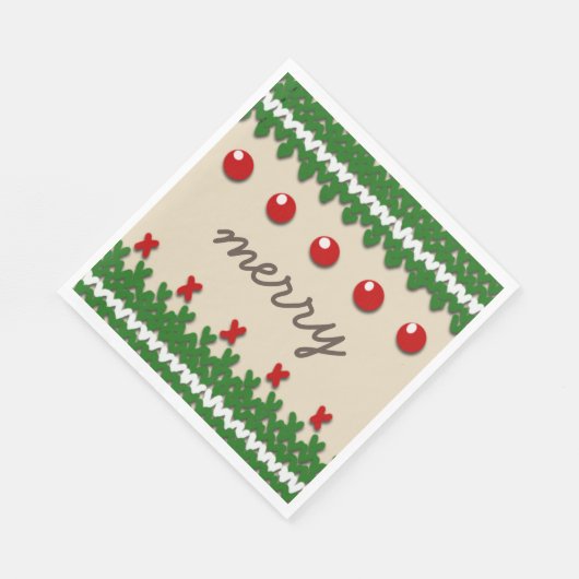 Weihnachtsdekor mit individuellem Text Serviette (Ecke)