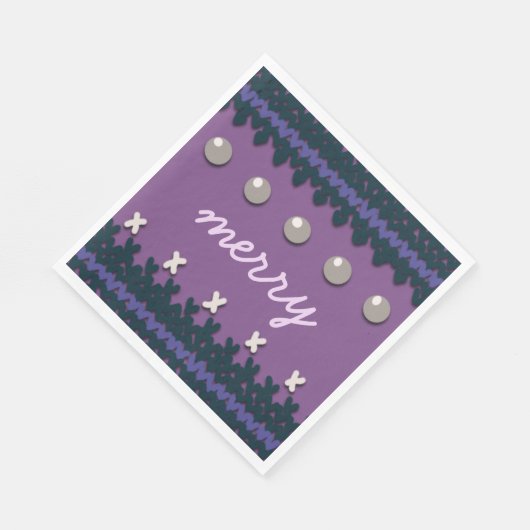 Weihnachtsdekor mit individuellem Text Serviette (Ecke)