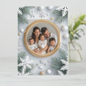 Weihnachtsdekor mit Schneeflocken Karte (Stehend Vorderseite)