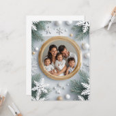 Weihnachtsdekor mit Schneeflocken Karte (Vorderseite/Rückseite Beispiel)