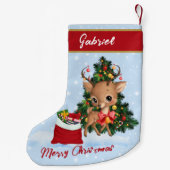 Weihnachtsdekor Niedlich Rentier Classic Kleiner Weihnachtsstrumpf (Rückseite)