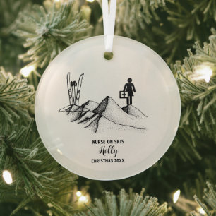 Weihnachtsdekor Schneeschuhwandern Geschenk Ornament Aus Glas