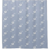 Weihnachtsdekor Silver Classic Schneeflocken Duschvorhang (Vorderseite)