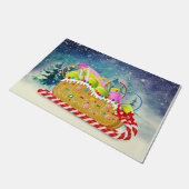 Weihnachtsdekor Tennis Player, Funny Holiday Fußmatte (Schrägansicht)