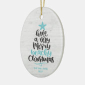 Weihnachtsdekoration am Strand Keramik Ornament (Links)