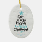 Weihnachtsdekoration am Strand Keramik Ornament (Hinten)