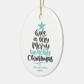 Weihnachtsdekoration am Strand Keramik Ornament (Links)