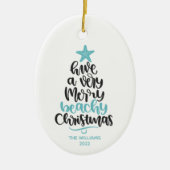 Weihnachtsdekoration am Strand Keramik Ornament (Vorne)