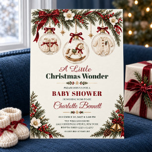 Weihnachtsdekoration Baby Shower Einladung
